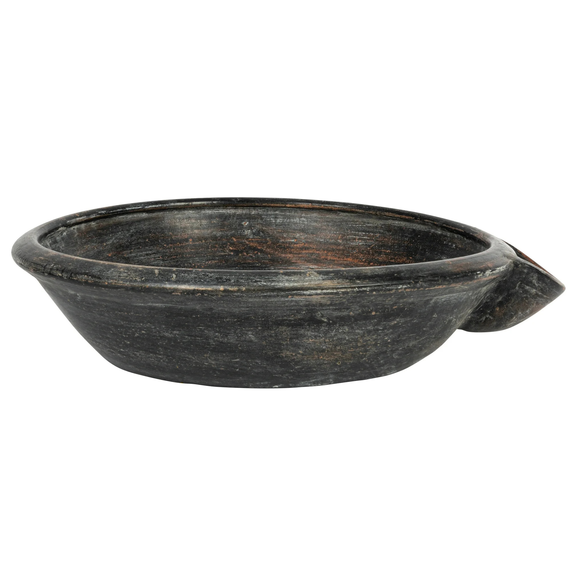 Creative Co-Op Large Decorative Vintage Clay Bowl with Handle for Storage, Black | Walmart (US)