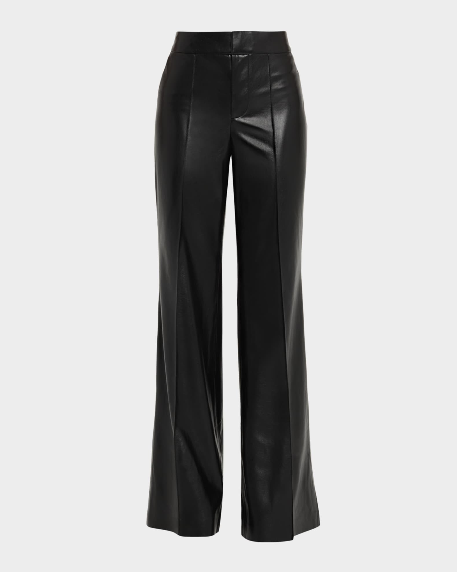 Alice + Olivia Dylan Vegan Leather Wide-Leg Pants | Neiman Marcus