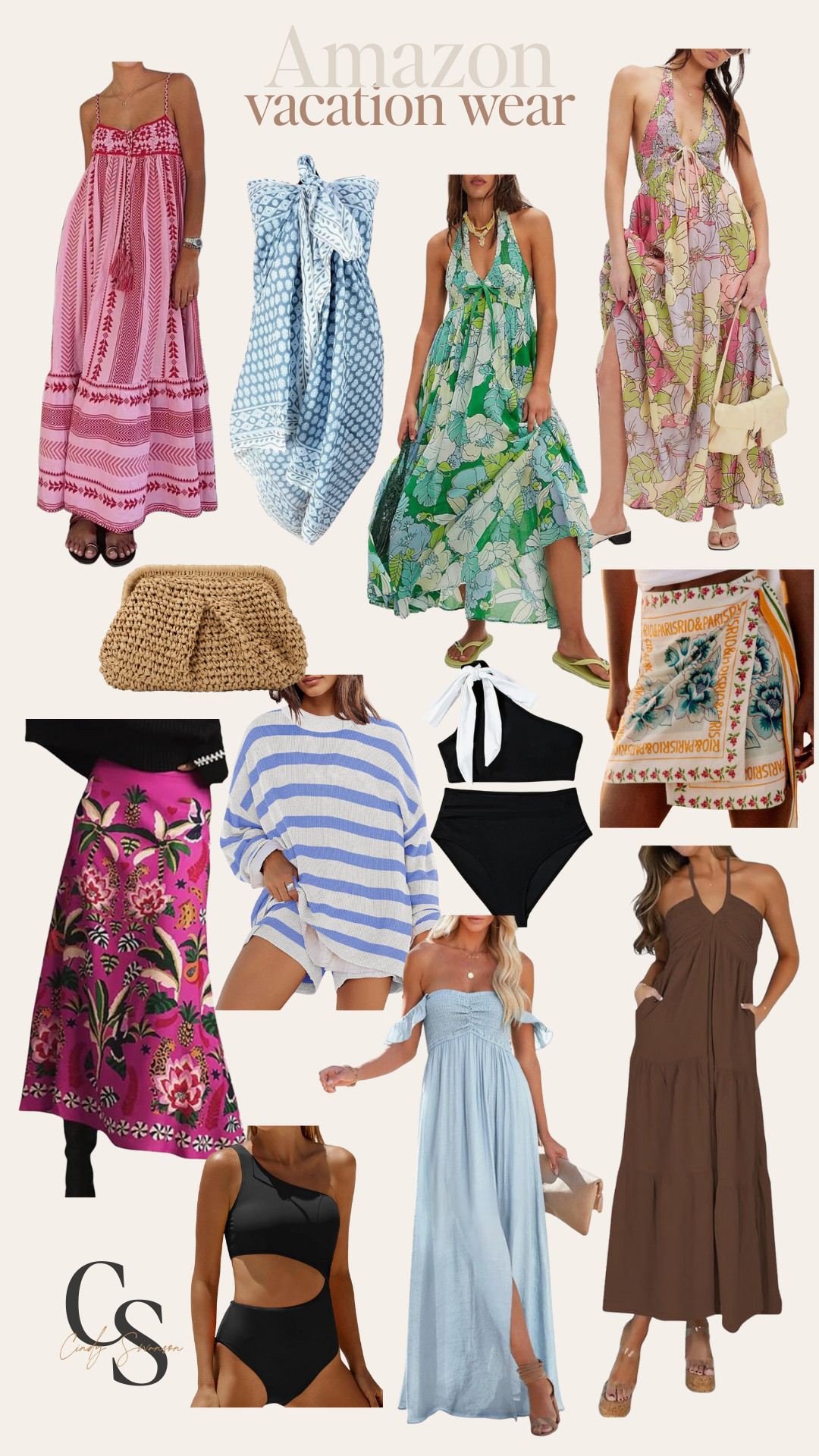 Amazon vacation / resort wear! Loving all the fun colors and patterned skirts and sundresses. 

 #LTKSeasonal #LTKU #LTKFindsUnder50