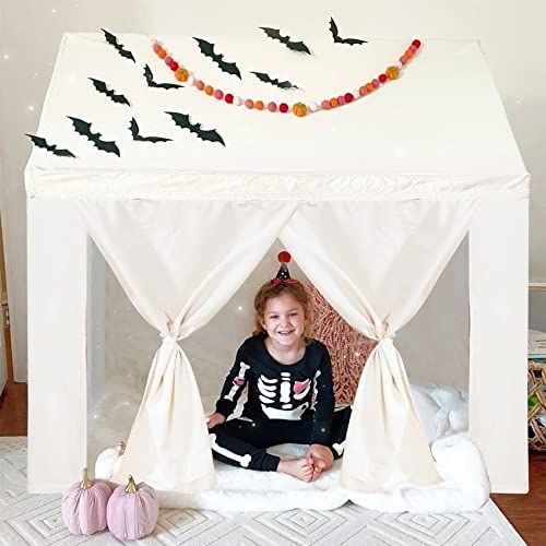 Kids Tent, Large Kids Playhouse with Top Window, Inner Pockets and Banner, Easy to Assemble and W... | Amazon (US)