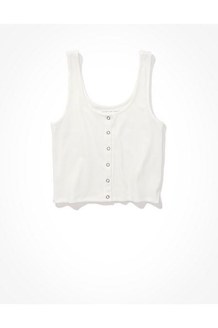 AE Cropped Snap-Front Tank Top | American Eagle Outfitters (US & CA)