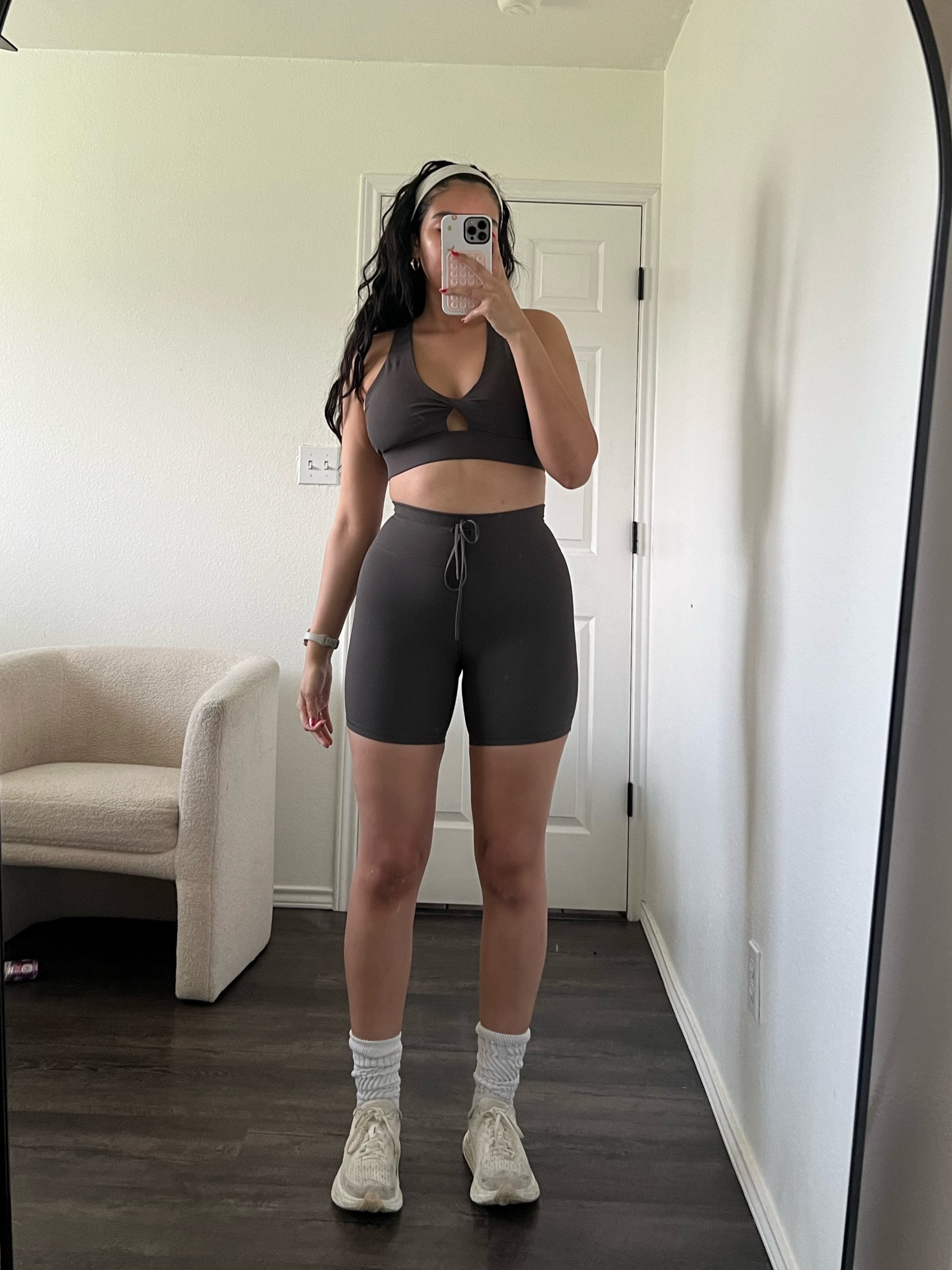 Time to get my hot girl walk in and hit my 10k steps so I put on this cute matching workout set from Fabletics. It’s got ribbed detailing and a cute tie on the waist to cinch you in and keep the shorts up. I love this set and I will be taking it with me hiking next month 

#LTKMidsize #LTKActive #LTKTravel