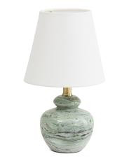 8x13 Rechargeable Solid Marble Table Lamp With Linen Shade | TJ Maxx