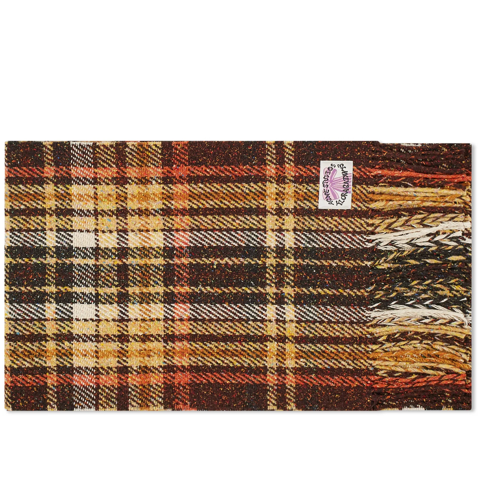 Acne Studios Volano Check Scarf in Brown | END. Clothing