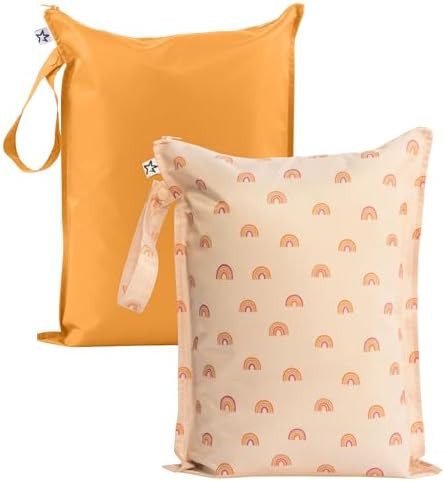 Tiny Twinkle Mess Proof Wet Bags | 2-Pack Reusable Waterproof Wet Bags for Swimsuits | Baby Cloth... | Amazon (US)
