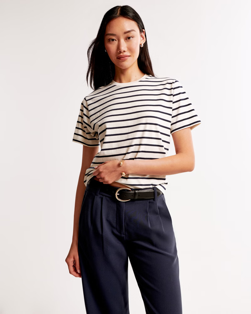 Women's Essential Premium Polished Relaxed Tee | Women's Tops | Abercrombie.com | Abercrombie & Fitch (US)