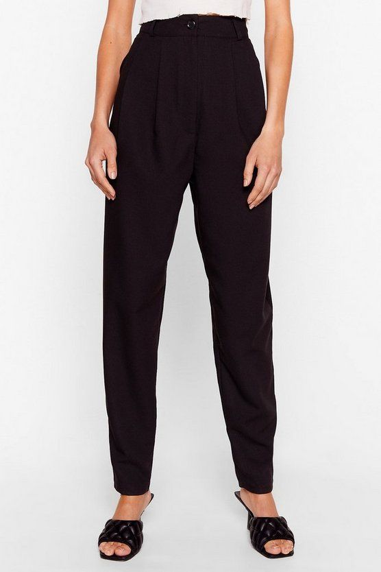 Pleat Don't Go High-Waisted Tapered Pants | Nasty Gal (US)