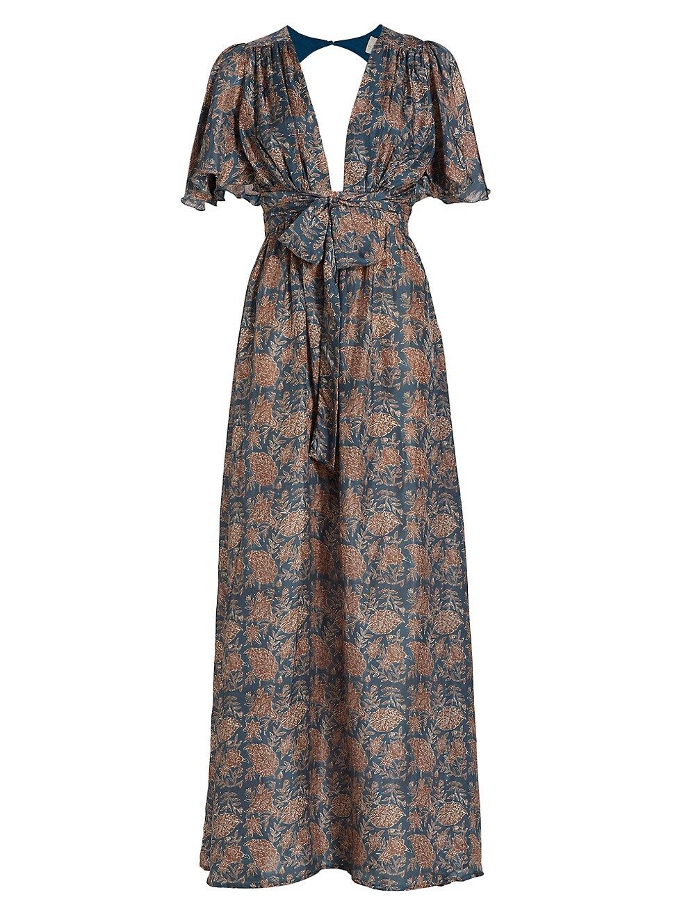 Hannah Artwear Suri Flutter-Sleeve Silk Maxi Dress | Saks Fifth Avenue