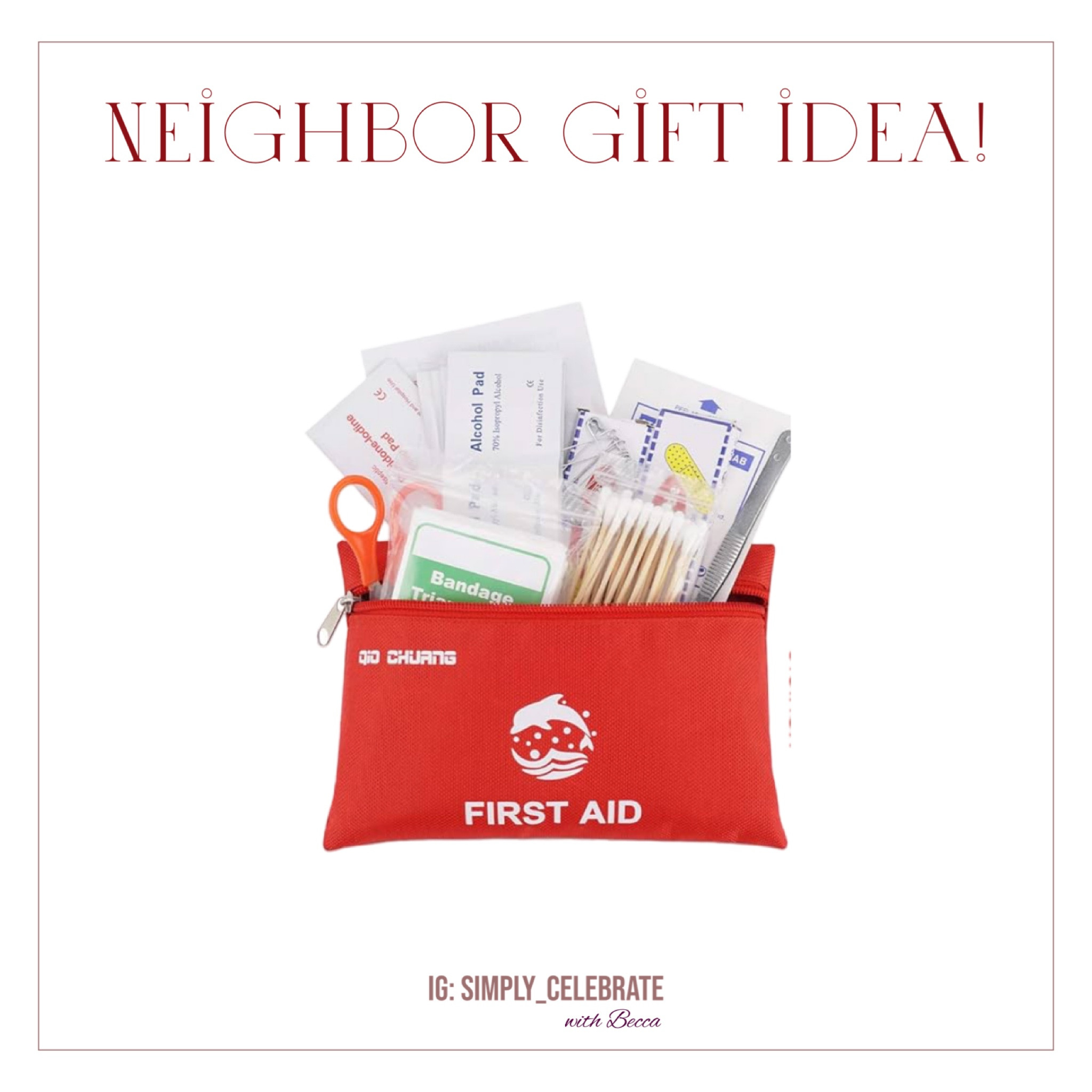 “Let us ‘aid’ you in having a great holiday season!” 

FIRST AID KIT neighbor gift idea (also would make a perfect stocking stuffer!) 

Check out my other posts for more ideas for gifting 🎁

❤️Becca

#LTKSeasonal
