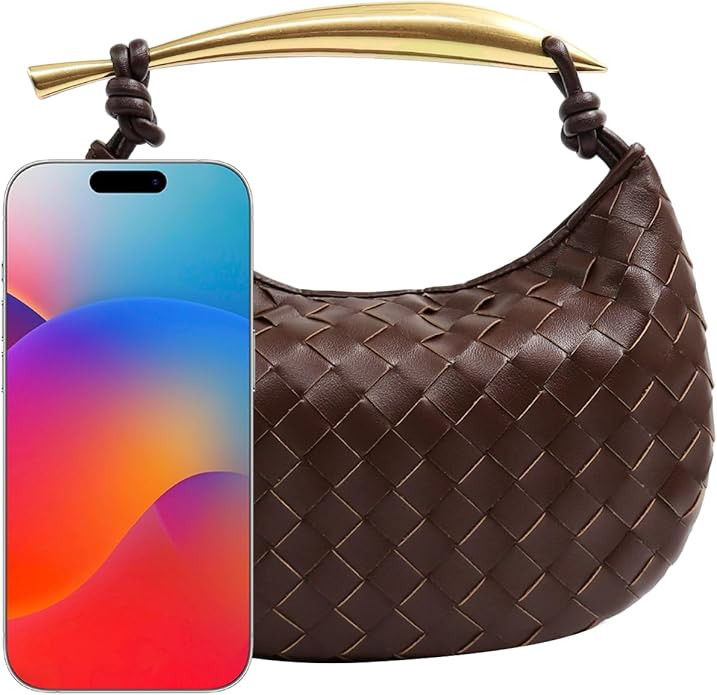 Woven Leather Dumpling Bag Dinner Handbag For Women Purse Hobo Bag Knotted Evening Bag Shoulder B... | Amazon (US)