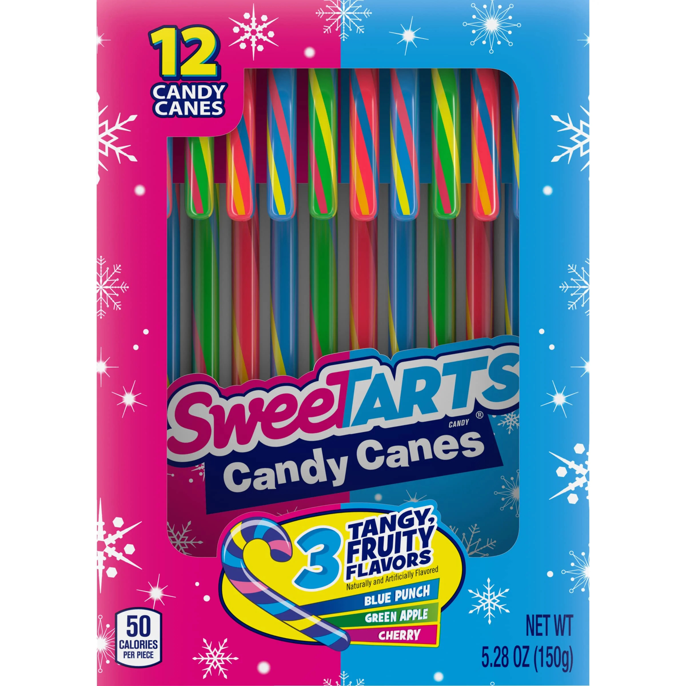 SweeTARTS Holiday Candy Canes, Christmas Candy Stocking Stuffers, 12 Count Box, 5.3 oz | Walmart (US)