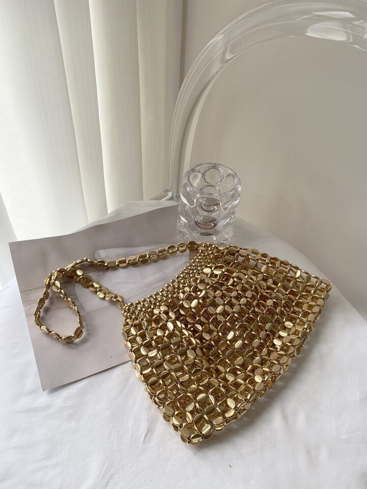 Glamorous, Elegant, Exquisite, Quiet Luxury Sequin, Stylish, Luxury, Shiny Metallic Hollow Out Be... | SHEIN