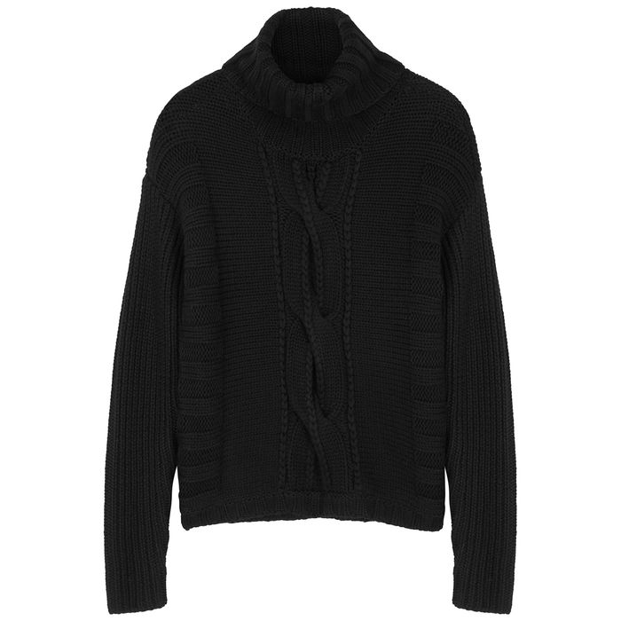 Duffy Black Cable-knit Merino Wool Jumper | Harvey Nichols (Global)
