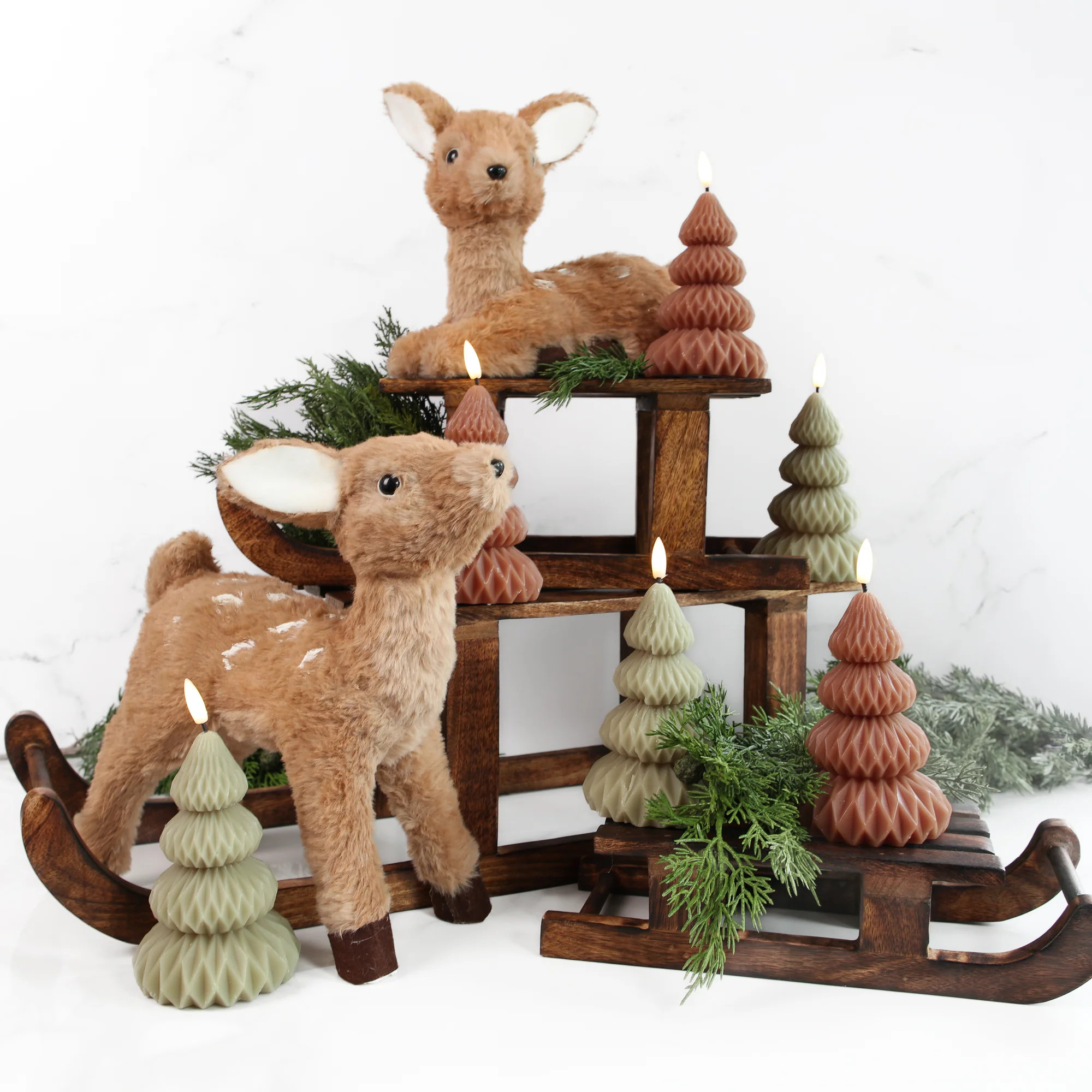 Woodland Deer Figures- Set of 2 | Interior Delights