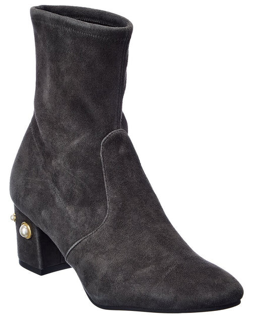 Stuart Weitzman Siggy 60 Pearl Suede Bootie | Shop Premium Outlets