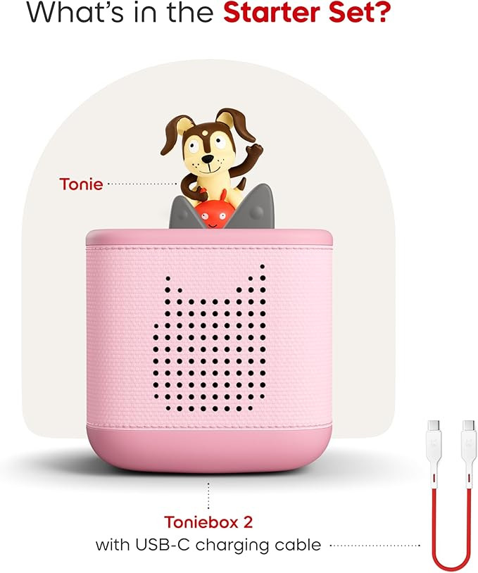 Toniebox 2 Audio Player Starter Set for Kids 1+ with Playtime Puppy - Cloud Pink | Amazon (US)