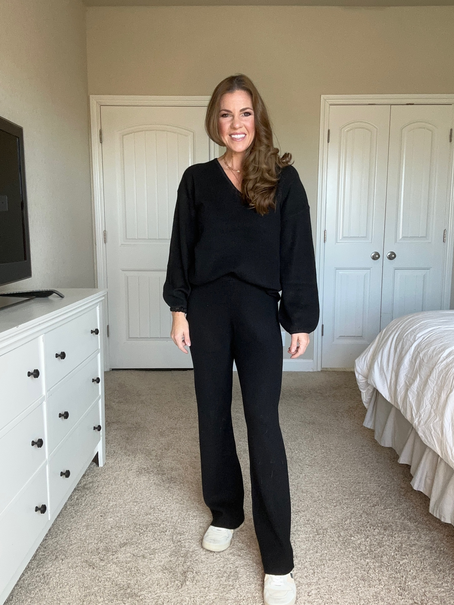 Today's ootd is this cozy loungewear set! Use 10% off coupon. Great for travel or just lounging around. It's a sweater material and I'm wearing size small. Sneakers fits tts and I'll link fav slippers too😊

Travel outfit
Loungewear outfit
Fall outfits

Women's 2 Piece Outfits Casual V Neck Knit Wide Leg Sweater Lounge Set Sweatsuit

#LTKfindsunder50 #LTKU #LTKtravel