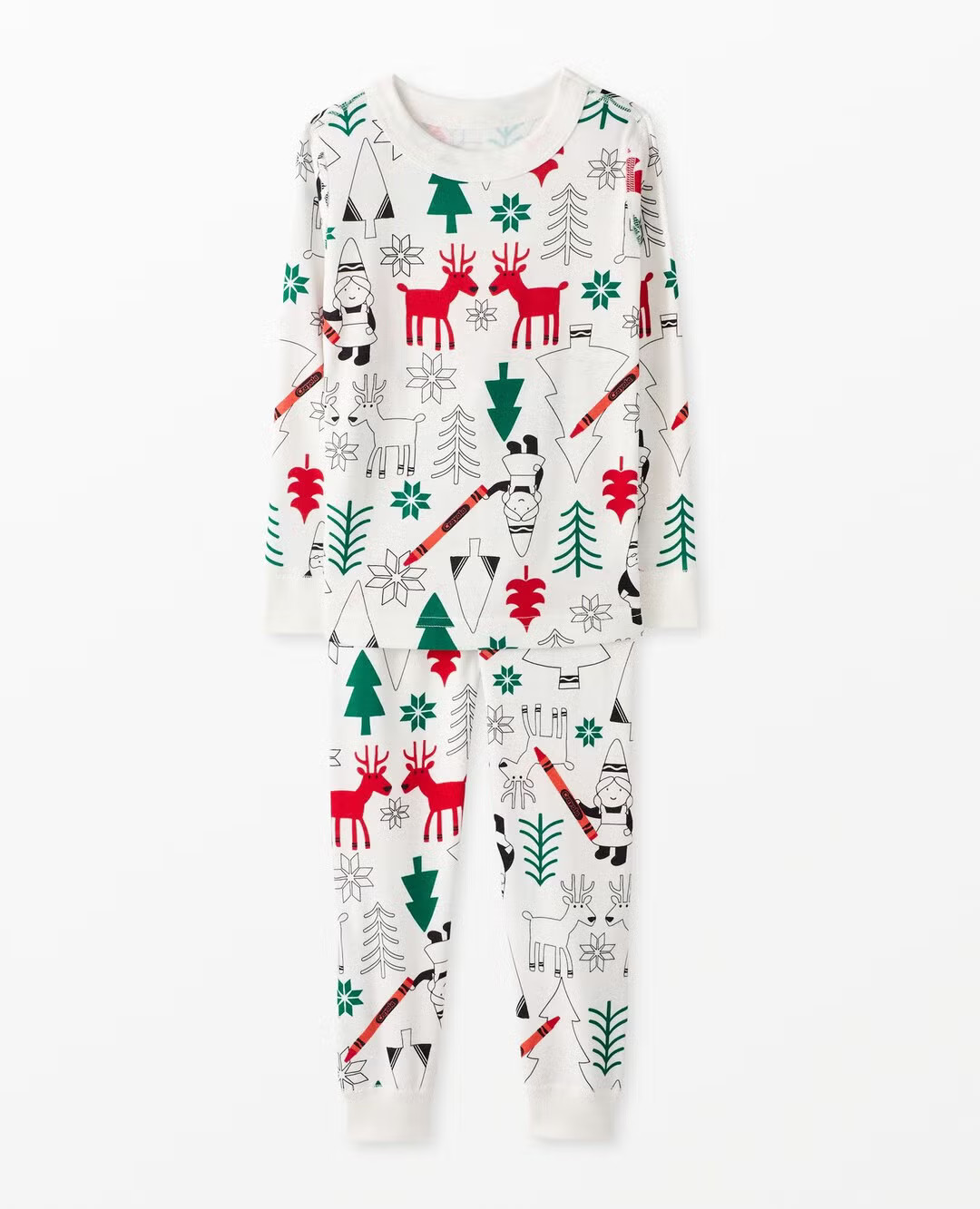 Kids Crayola® Color Your Dreams Holiday Long John Pajama Set | Hanna Andersson
