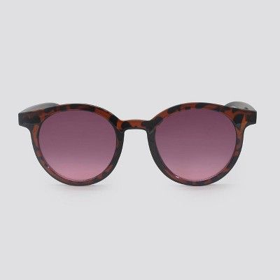 Women's Animal Print Round Plastic Silhouette Sunglasses - Wild Fable™ Brown | Target
