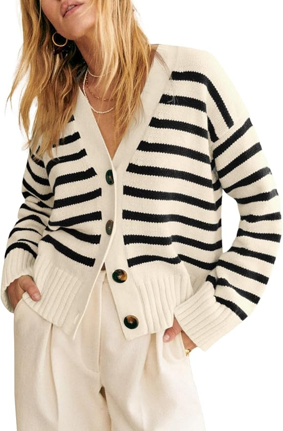 Saodimallsu Striped Cardigan Sweaters | Amazon (US)