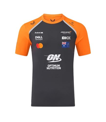 Castore McLaren F1 Men's 2025 Oscar Piastri Team Set Up T-Shirt (Phantom, L) | Amazon (US)