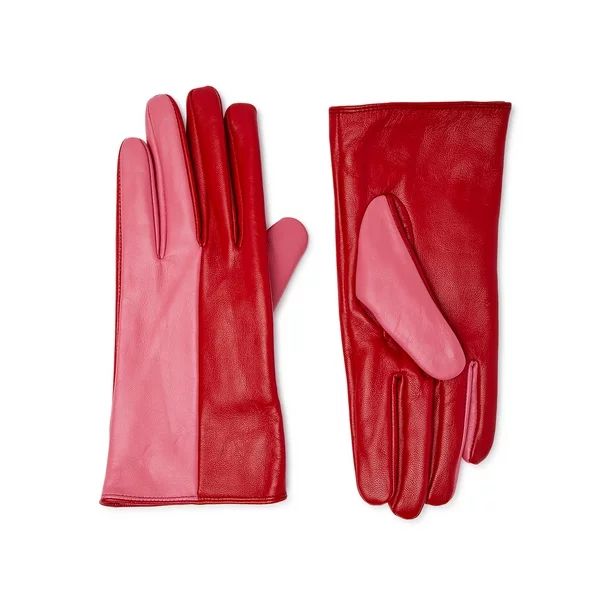 Scoop Women’s Two Tone Leather Gloves - Walmart.com | Walmart (US)