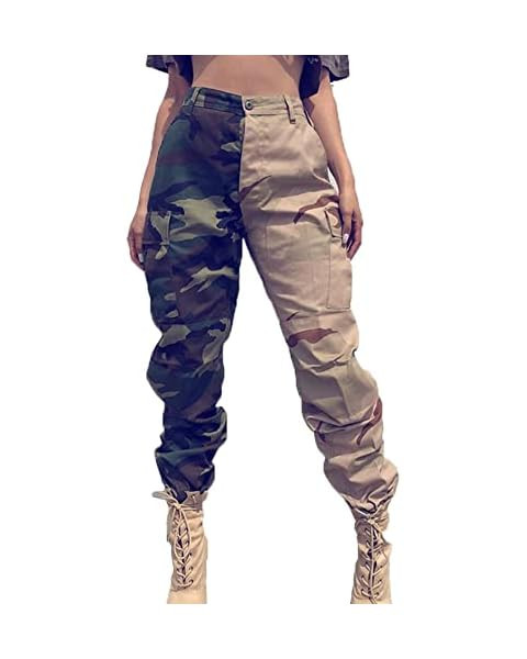 Women's High Waist Jogger Pants - Casual Cargo Elastic Waistband Sweatpants Tapered Fatigue with ... | Amazon (US)
