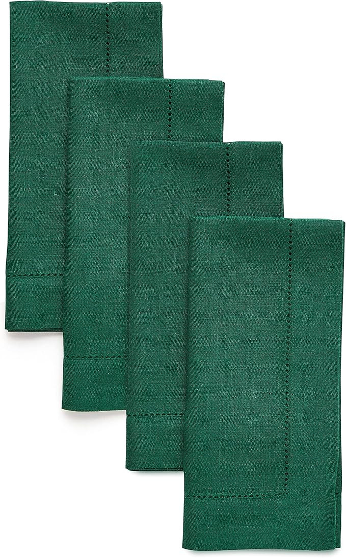 Solino Home Linen Cloth Napkins Set of 4-100% Pure Linen Olive Dinner Napkins 20 x 20 Inch for Ch... | Amazon (US)