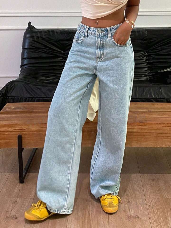 DAZY Casual Straight Leg Jeans With Washing Effect | SHEIN USA | SHEIN