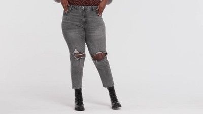 Women's Super-High Rise Distressed Mom Taper Jeans - Wild Fable™ Dark Gray Wash | Target