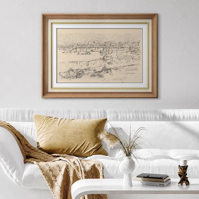 Sketch Rustic Country Landscape Framed On Paper Print | Wayfair North America