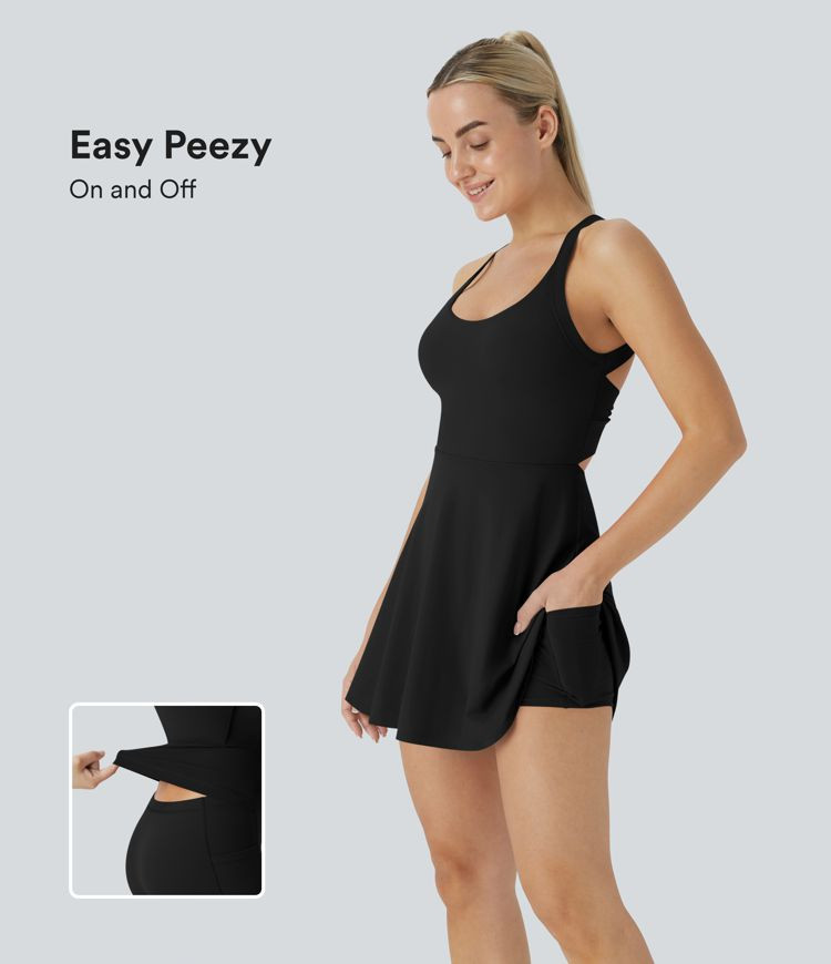 Women’s Softlyzero™ Airy Backless Twisted Cool Touch Dance Active Dress-Easy Peezy Edition - ... | HALARA