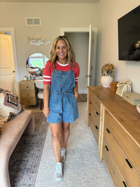 These shortalls from Maurices are sooo good 👏🏻👏🏻 I’m wearing a Medium in those and a small red tee! 

#maurices #mauricespartner #discovermaurices @maurices 

#LTKSeasonal #LTKFindsUnder50 #LTKStyleTip