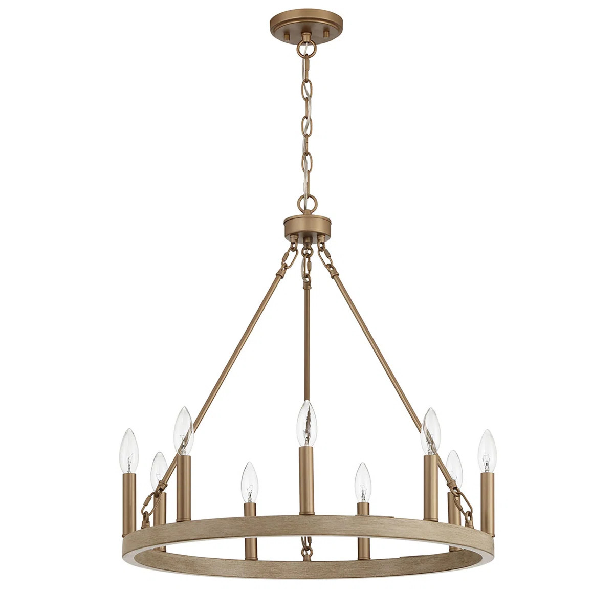 Adriana 9-Light Dimmable Wagon Wheel Chandelier with Sloped Ceiling Adapter | Wayfair North America