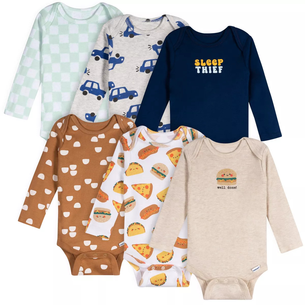 Onesies Brand Baby Boys' 6-Pack Long Sleeve Onesies Bodysuits | Target