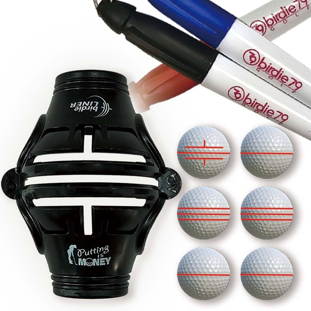 Budget-Friendly Natural Liner Golf Ball Marker - 360° Triple-Line Stencil with 3ea Marker Pens | Amazon (US)