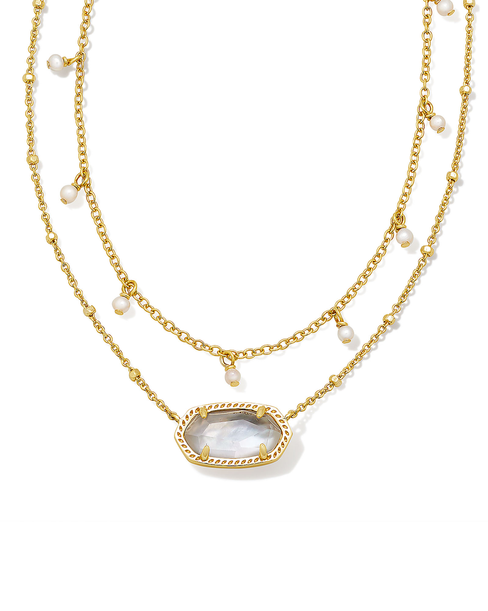 Elisa Gold Pearl Multi Strand Necklace in Ivory Mother-of-Pearl | Kendra Scott