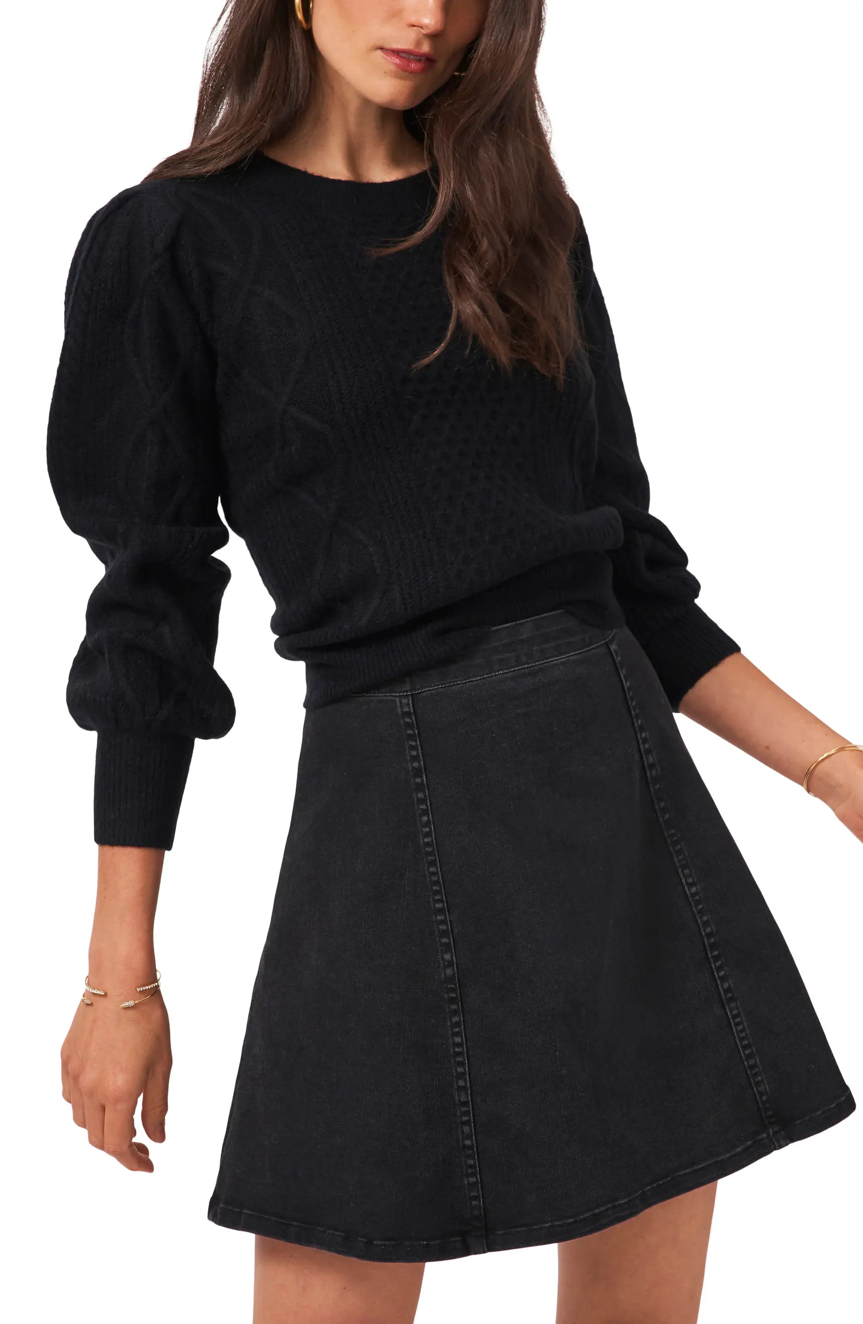 Variegated Cables Crew Sweater | Nordstrom