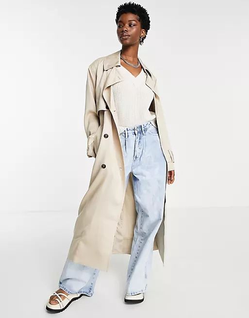 Weekday Cassidy trench coat in beige  | ASOS | ASOS (Global)