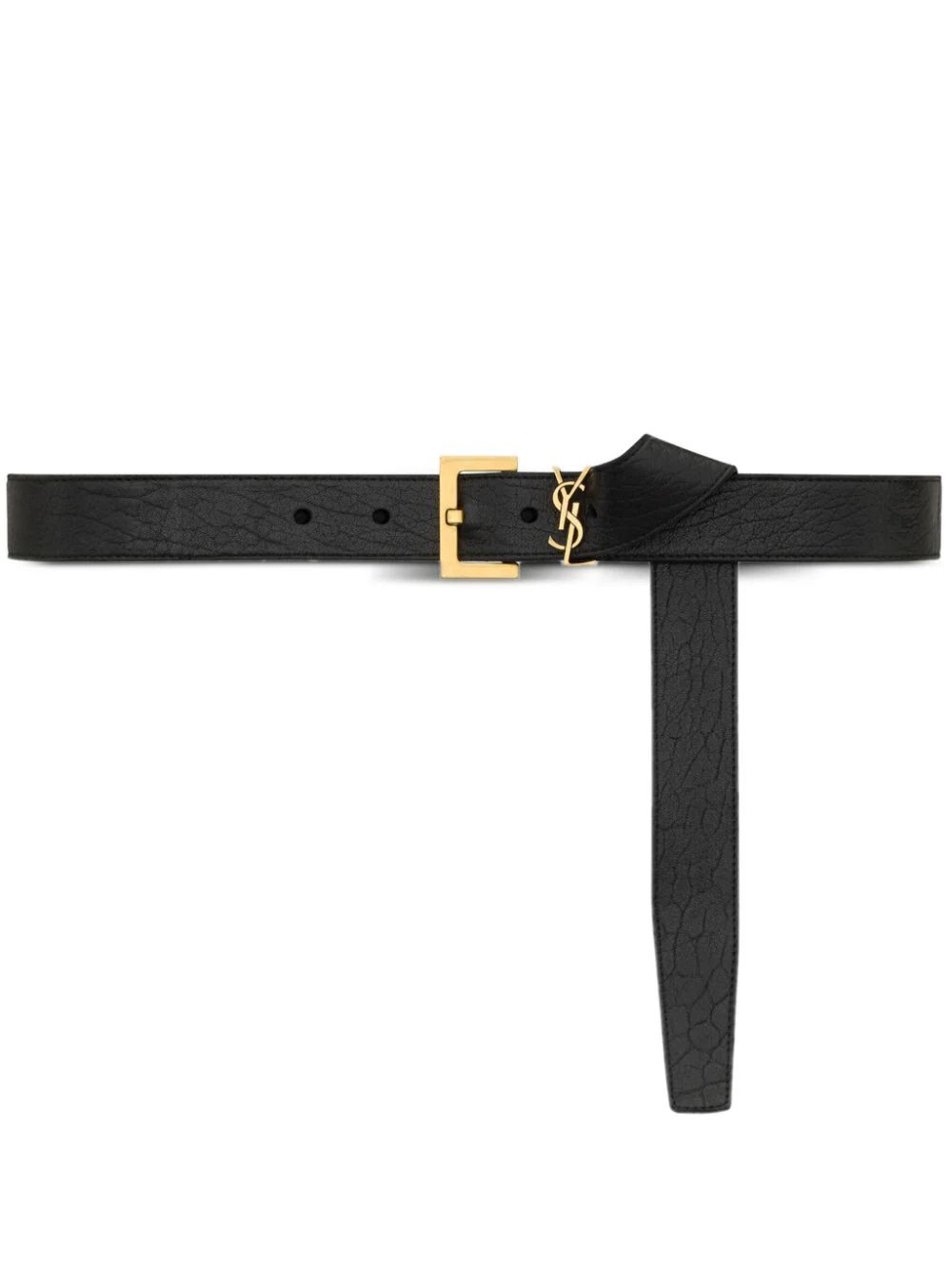 Saint Laurent Cassandre Leather Belt - Farfetch | Farfetch Global