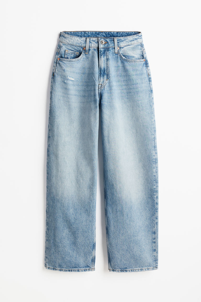 H & M - Curvy Fit Baggy High Jeans - Blue | H&M (US + CA)