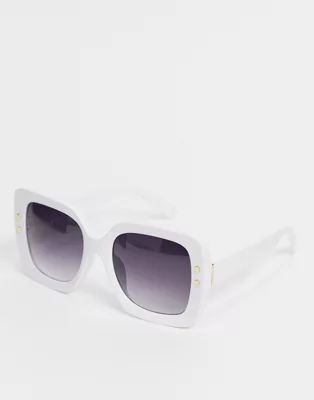 AJ Morgan square sunglasses in white | ASOS (Global)