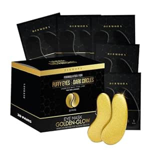 DERMORA Golden Glow Under Eye Patches (20 Pairs Eye Gels) - Rejuvenating Treatment for Dark Circl... | Amazon (US)