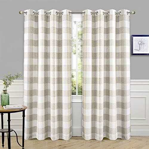 DriftAway Buffalo Check Woven Plaid Pattern Lined Blackout Thermal Insulated Window Curtain Grommet  | Amazon (US)