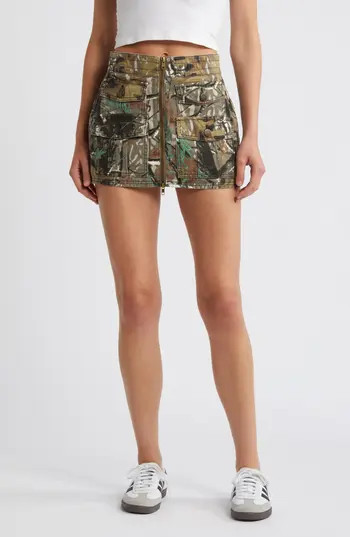 PTCL Front Zip Cargo Miniskirt in Forest Camo at Nordstrom Rack, Size Small | Nordstrom Rack