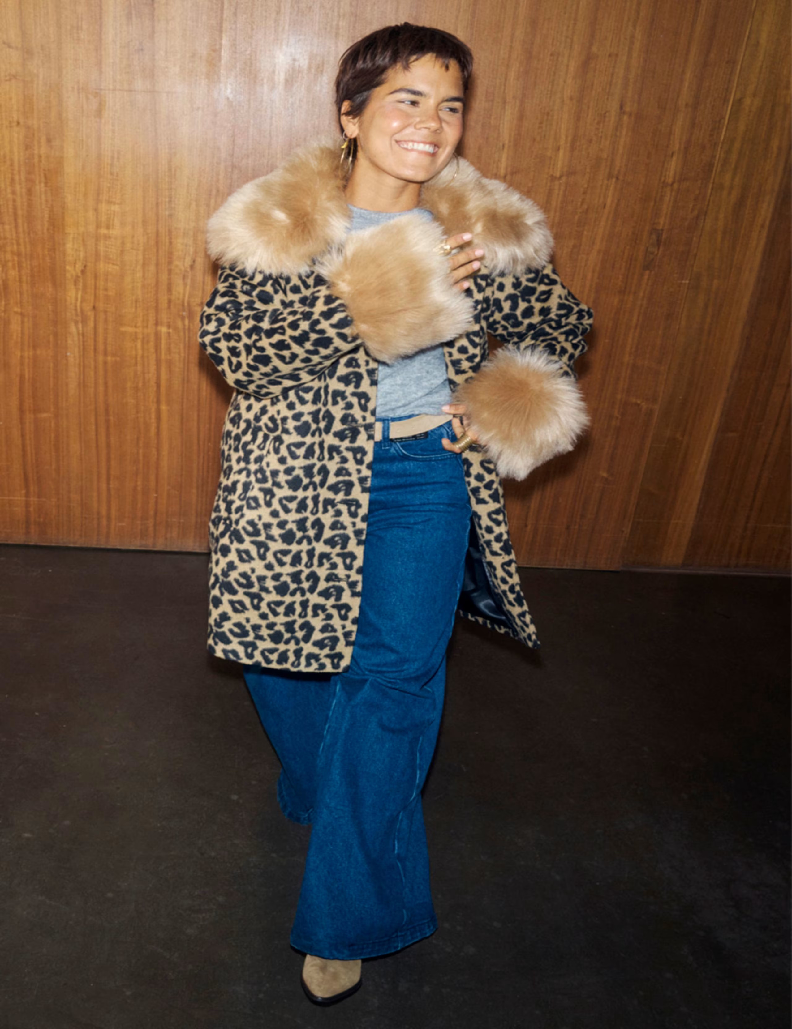 Faux Fur Leopard Print Coat | Marks & Spencer IE