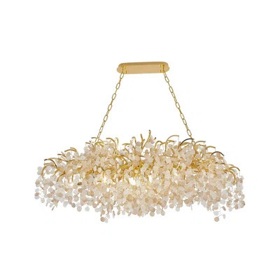 16 - Light Gold Chandelier With Glass Petals | Wayfair North America