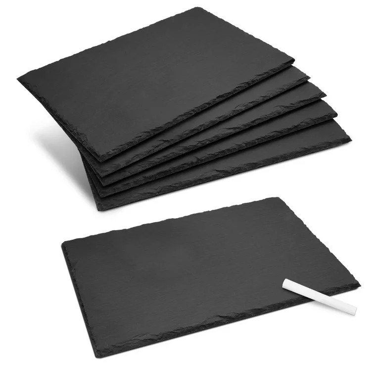 Navaris Natural Slate Serving Plates - Set of 6 Place Mat Serving Trays - Medium Rectangular Ston... | Walmart (US)