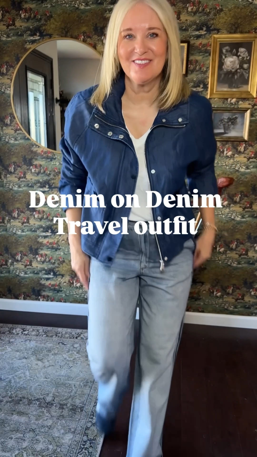 Denim on denim travel outfit! 
Jacket size medium
Jeans size medium

#LTKgrwm #LTKootd #LTKOver40