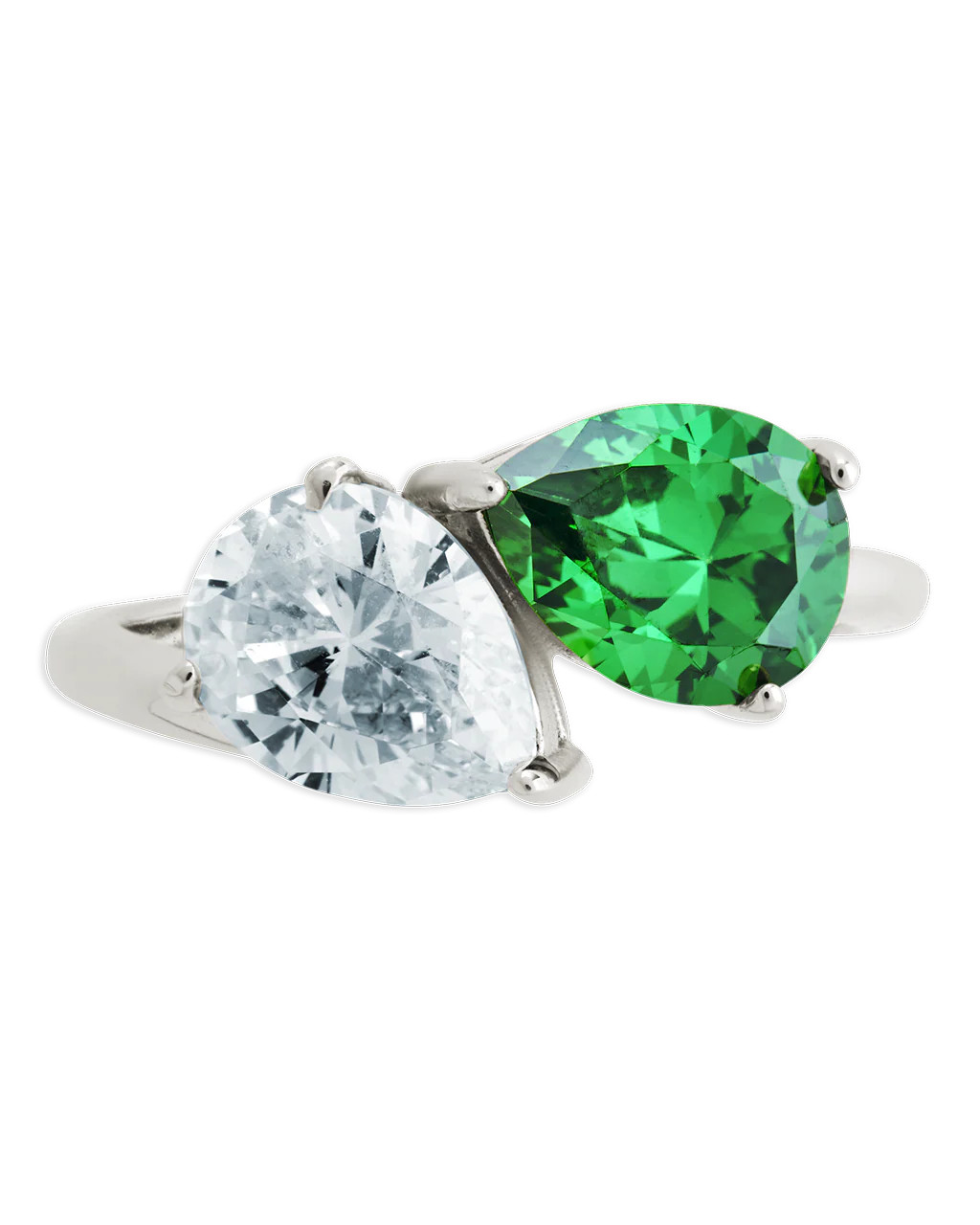 Sterling Silver Pear Toi et Moi Ring | Sterling Forever